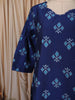 Midnight Navy Blue Ikat Printed Design Pure Cotton Straight Cut Salwar Suit with Matching Dupatta