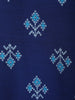 Midnight Navy Blue Ikat Printed Design Pure Cotton Straight Cut Salwar Suit with Matching Dupatta