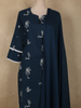 Midnight Navy Blue Thread Embroidered Design Cotton Salwar Suit with Dupatta