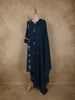 Midnight Navy Blue Thread Embroidered Design Cotton Salwar Suit with Dupatta