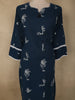 Midnight Navy Blue Thread Embroidered Design Cotton Salwar Suit with Dupatta