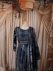 Midnight Navy Blue Traditional Geometric Printed Design Crepe Silk Anarkali Salwar Suit with Matching Dupatta