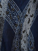 Midnight Navy Blue Traditional Geometric Printed Design Crepe Silk Anarkali Salwar Suit with Matching Dupatta