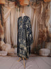 Midnight Navy Blue Traditional Motif Printed Design Crepe Silk Anarkali Salwar Suit with Matching Dupatta