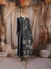 Midnight Navy Blue Traditional Motif Printed Design Crepe Silk Anarkali Salwar Suit with Matching Dupatta