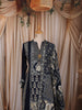 Midnight Navy Blue Traditional Motif Printed Design Crepe Silk Anarkali Salwar Suit with Matching Dupatta