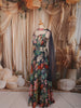 Midnight Navy Floral Printed and Stone Embellished Design Tissue Silk Fancy Lehenga with Matching Choker Dupatta