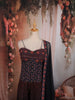 Midnight Purple Ajrakh Printed Design Chiffon Party Wear Palazzo Suit with Matching Dupatta