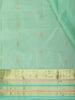 Mint Aqua Green Butta Woven Design Pure Kanchipuram Silk Saree with Zari Border
