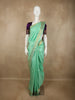 Mint Aqua Green Butta Woven Design Pure Kanchipuram Silk Saree with Zari Border