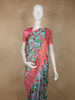 Mint Aqua Blue Floral Woven Design Art Silk Designer Saree