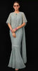 Mint Chiffon Ready to Wear Saree with Designer Blouse & Overcoat
