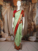 Mint Green Butta Woven Design Pure Kanchipuram Silk Saree with Contrast Zari Border