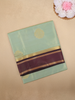 Mint Green Butta Woven Tissue Saree with Contrast Maroon Zari Border