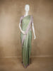Mint Green Checks Woven Pure Kanchipuram Silk Saree with Pastel Lavender Border