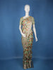Mint Green Floral And Bird Printed Tussar Silk Saree