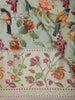 Mint Green Floral And Bird Printed Tussar Silk Saree