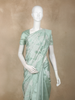Mint Green Floral Design Tussar Saree with Applique Work