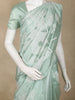 Mint Green Floral Design Tussar Saree with Applique Work