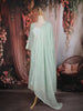 Mint Green Floral Embroidered Cotton Salwar Suit with Embroidered Dupatta