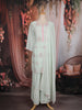 Mint Green Floral Embroidered Cotton Sharara Salwar Suit