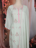 Mint Green Floral Embroidered Cotton Sharara Salwar Suit