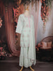 Mint Green Floral Embroidered Cotton Sharara Salwar Suit