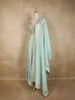 Mint Green Floral Embroidered Tissue Silk Palazzo Suit with Dupatta