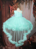 Mint Green Floral Layered Design Net Ruffle Frock