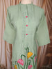 Mint Green Floral Painted Cotton Salwar Suit with Dupatta