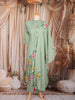 Mint Green Floral Painted Cotton Salwar Suit with Dupatta