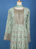 Mint Green Floral Printed Anarkali Gown Set - Diadem