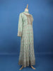 Mint Green Floral Printed Anarkali Gown Set - Diadem
