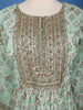 Mint Green Floral Printed Anarkali Gown Set - Diadem