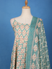 Mint Green Floral Printed Cotton Salwar Suit - Diadem