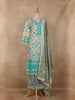 Mint Green Floral Printed Cotton Salwar Suit with Dupatta