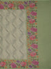 Mint Green Floral Printed Design Semi Tussar Saree