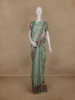 Mint Green Floral Printed Design Semi Tussar Saree