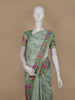 Mint Green Floral Printed Design Semi Tussar Saree