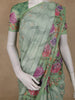 Mint Green Floral Printed Design Semi Tussar Saree