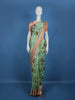 Mint Green Floral Printed Design Tussar Saree