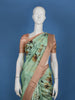 Mint Green Floral Printed Design Tussar Saree