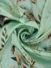 Mint Green Floral Printed Design Tussar Saree