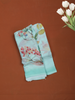 Mint Green Floral Printed Soft Chiffon Saree