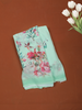 Mint Green Floral Printed Soft Chiffon Saree
