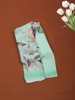 Mint Green Floral Printed Soft Chiffon Saree