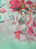 Mint Green Floral Printed Soft Chiffon Saree