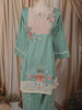 Mint Green Floral Thread Embroidered Design Cotton Salwar Suit