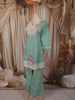 Mint Green Floral Thread Embroidered Design Cotton Salwar Suit