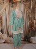 Mint Green Floral Thread Embroidered Design Cotton Salwar Suit